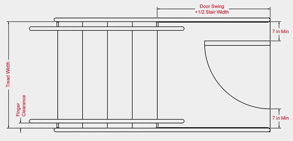 top view drawing of osha stair section