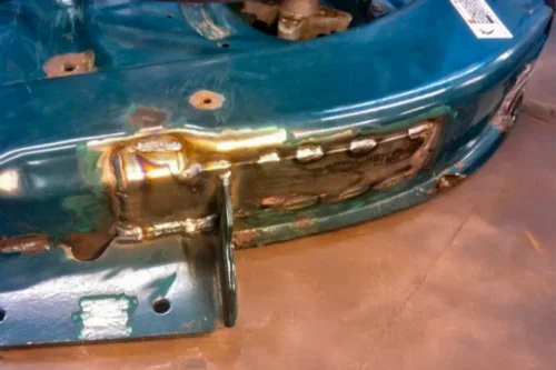 lawn mower deck with repairs