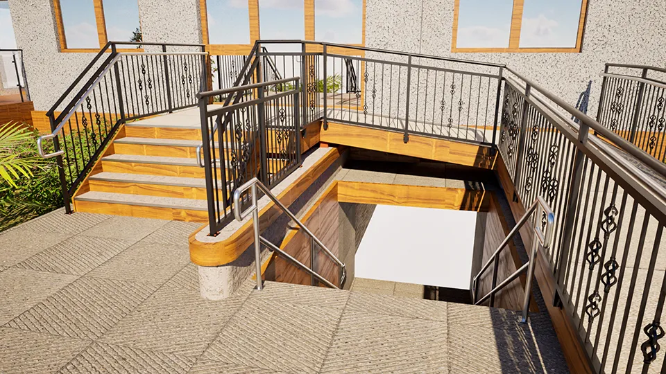 commercial door access stairs